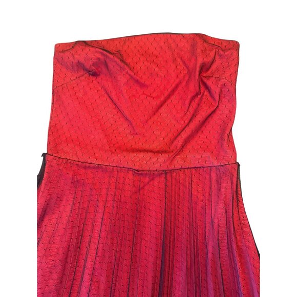 Vintage Y2K French Curve Strapless Red & Black Dress Small Whimsygoth Witchy - Picture 2 of 5